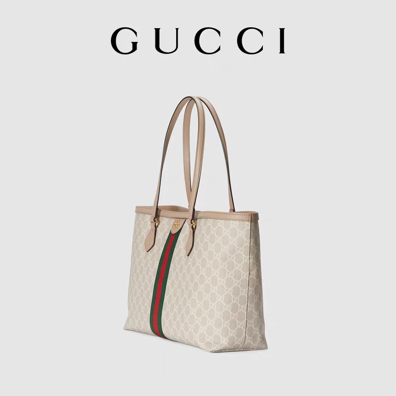 Adjustable Branded Shoulder Bag Medium Gucci Ophidia Tote White For Woman - Luxury Bags - 3