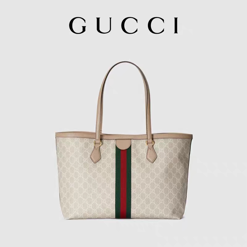 Adjustable Branded Shoulder Bag Medium Gucci Ophidia Tote White For Woman - Luxury Bags - 4