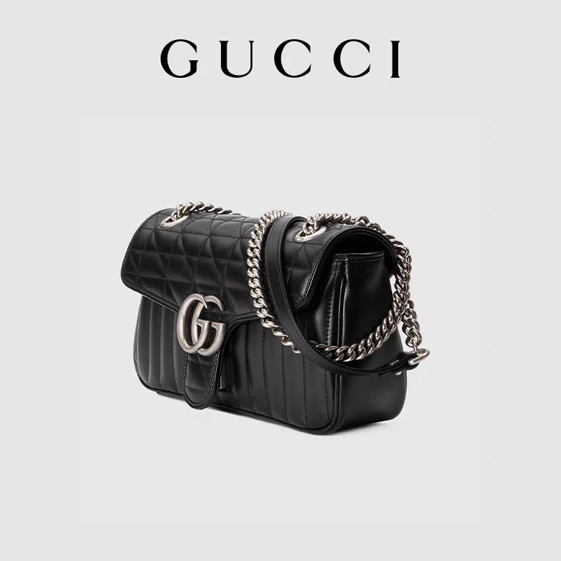 GUCCI GG Branded Messenger Bag Marmont Shoulder Bag Small Quilted Leather - Branded Messenger Bag - 3