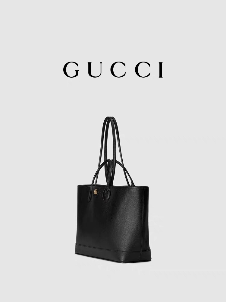 GUCCI Ophidia Branded Shoulder Bag Small Medium Grained Leather Black - Luxury Bags - 4