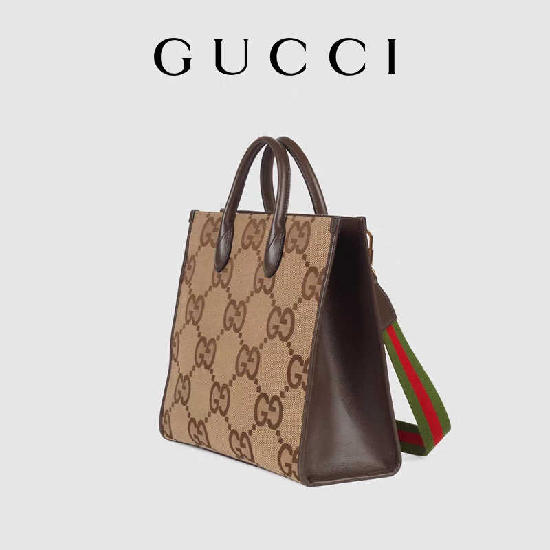 GUCCI Branded Shoulder Bag Jumbo GG Tote Bag Camel Men Gentleman - Luxury Bags - 3