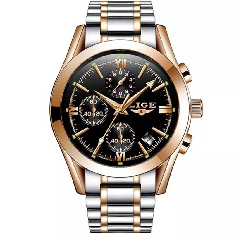 Lige LIGE 9839 New Style Steel Band Calendar Six-Hand Fashion Trend Business Men's Chronograph Belt Watch - Luxury Watches - 5