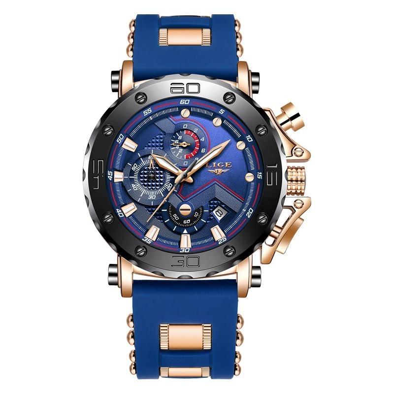 Lige LIGE Cross-Border Exclusive Supply Quartz Watch Calendar Multi-Function Waterproof Watch Chro - Luxury Watches - 9