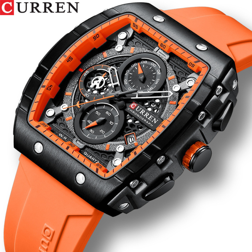 Curren CURREN 8442 Men’s Waterproof Six-Hand Quartz Calendar Tape Men’s Multifunctional Wrist Watch Men’s Watch