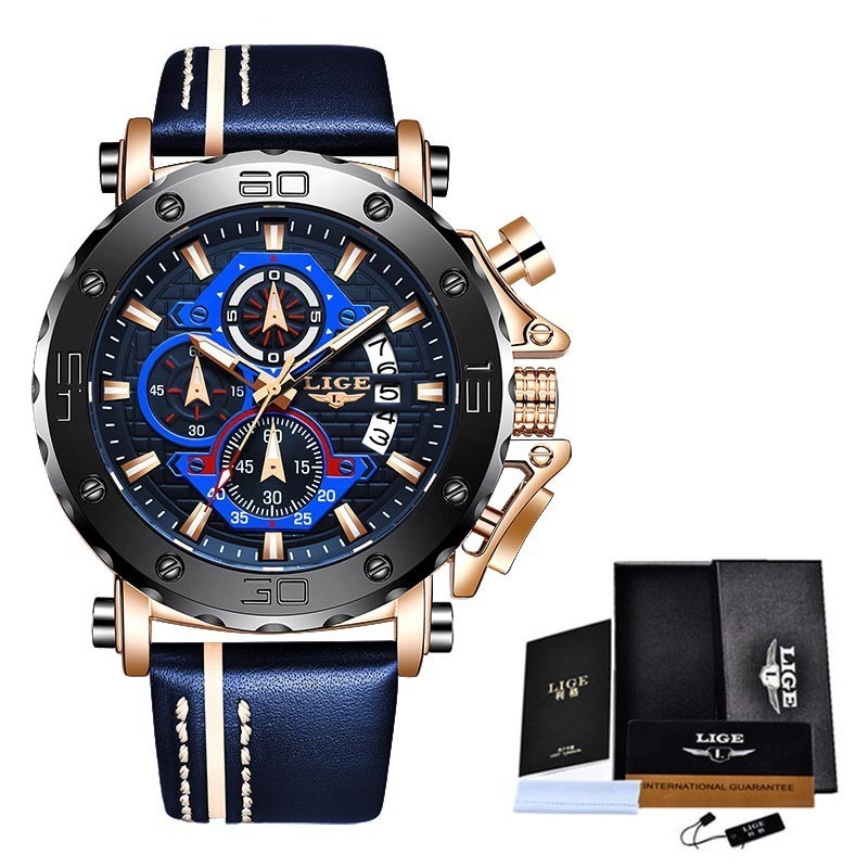 New Style LIGE/LIGE 9996 Multifunctional Waterproof High-End Fashion Classic Domineering Quartz Men's Watch - Luxury Watches - 5