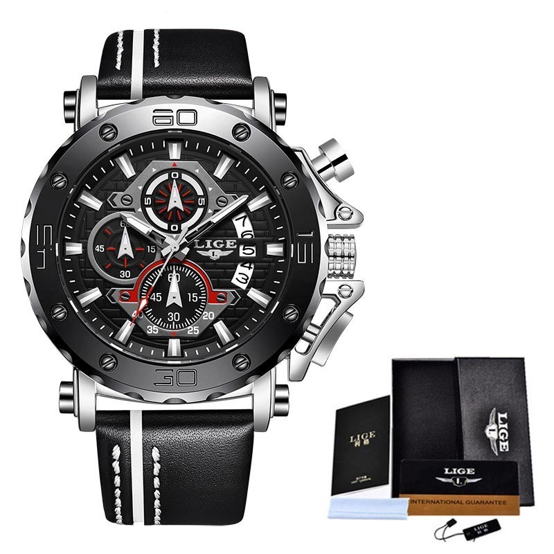 New Style LIGE/LIGE 9996 Multifunctional Waterproof High-End Fashion Classic Domineering Quartz Men's Watch - Luxury Watches - 9