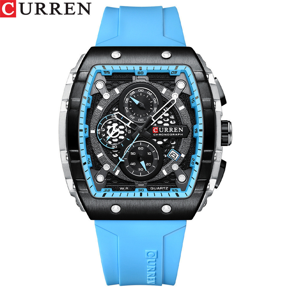 Curren CURREN 8442 Men's Waterproof Six-Hand Quartz Calendar Tape Men's Multifunctional Wrist Watch Men's Watch - Luxury Watches - 8