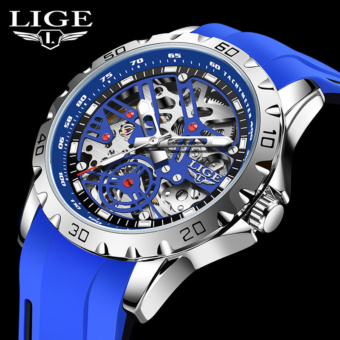 Lige/lige 2023 New Style Hollow Automatic Mechanical Watch Watch Men's Fashion Waterproof Luminous Wrist Watch