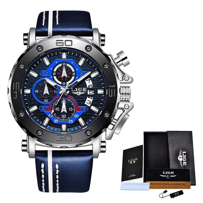 New Style LIGE/LIGE 9996 Multifunctional Waterproof High-End Fashion Classic Domineering Quartz Men's Watch - Luxury Watches - 6