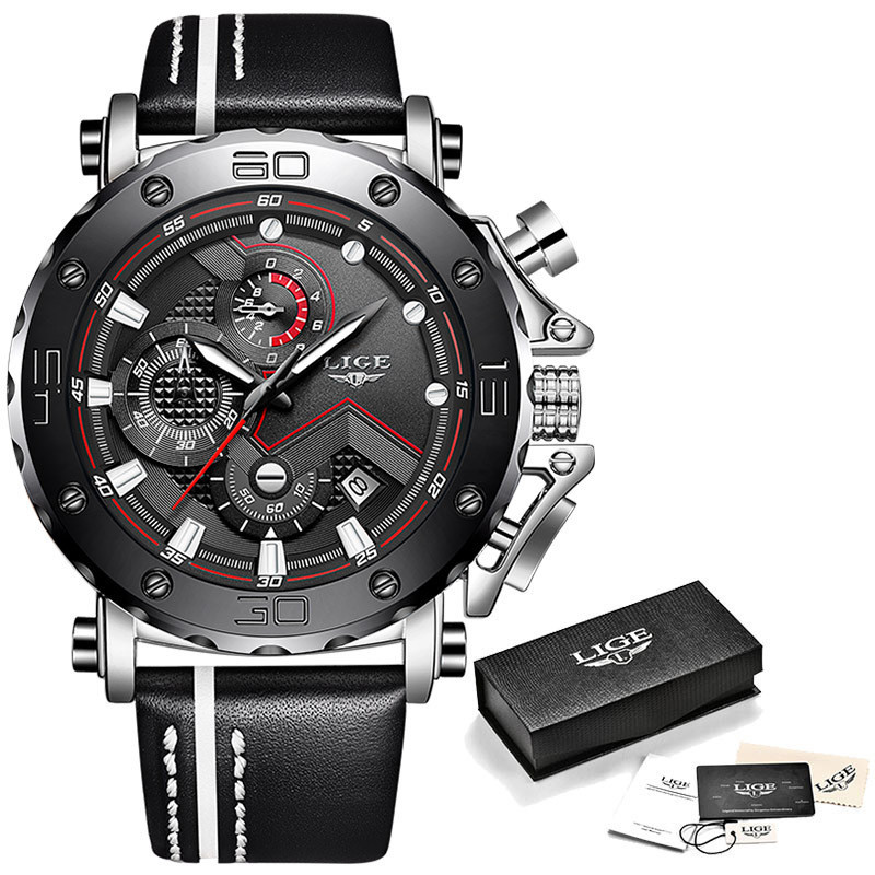 Lige LIGE Cross-Border Exclusive Supply Quartz Watch Calendar Multi-Function Waterproof Watch Chro - Luxury Watches - 4