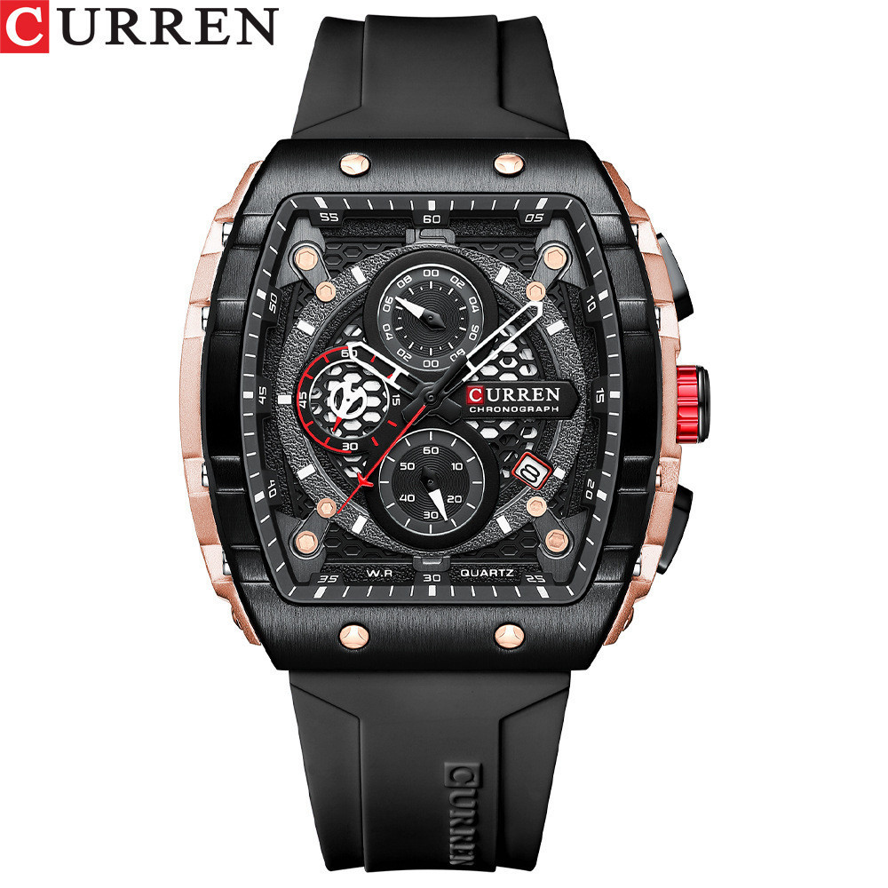 Curren CURREN 8442 Men's Waterproof Six-Hand Quartz Calendar Tape Men's Multifunctional Wrist Watch Men's Watch - Luxury Watches - 2