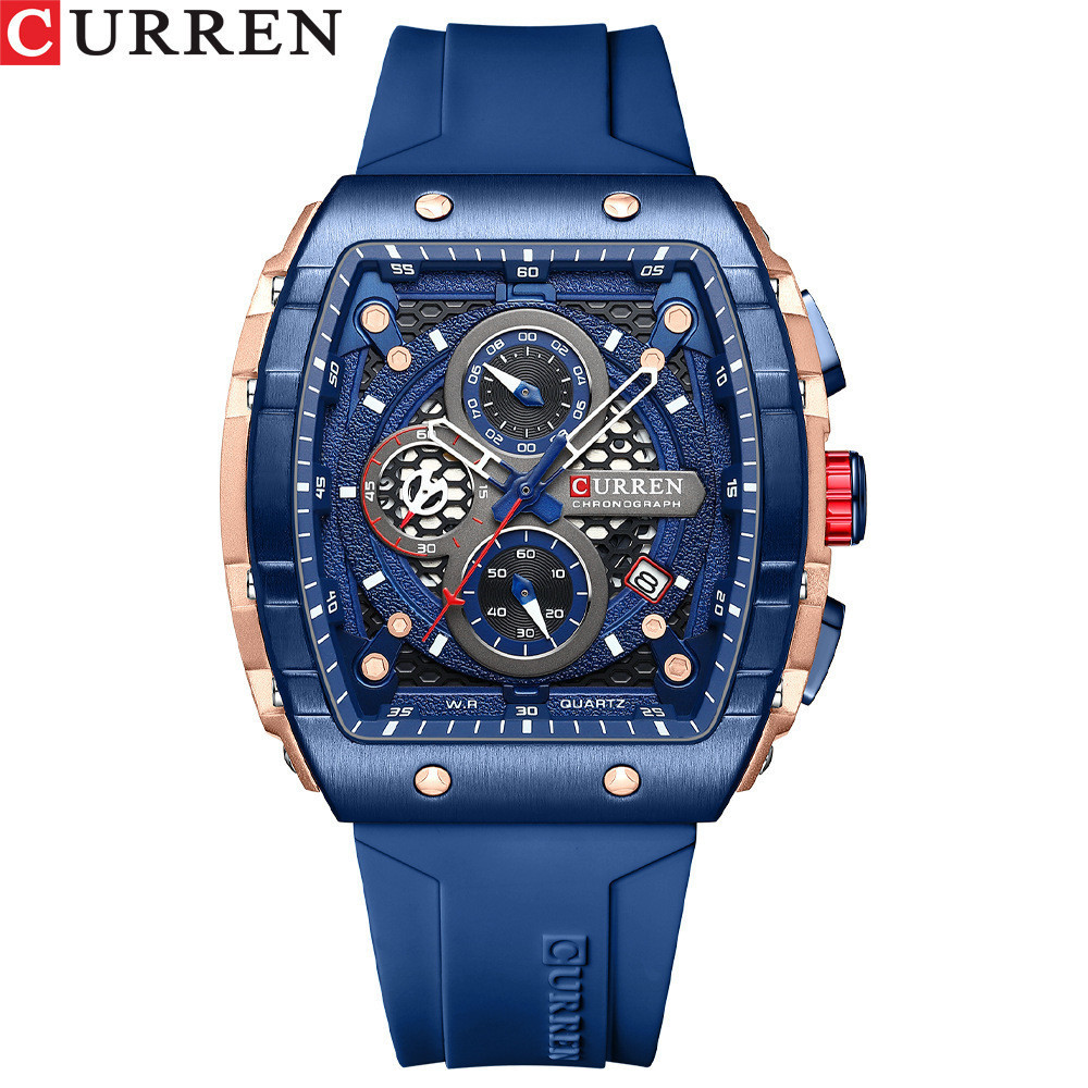 Curren CURREN 8442 Men's Waterproof Six-Hand Quartz Calendar Tape Men's Multifunctional Wrist Watch Men's Watch - Luxury Watches - 4