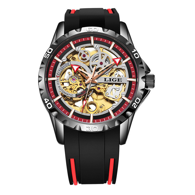 Lige/lige New Style Hollow Automatic Mechanical Men's Watch Multifunctional Waterproof Sports Watch - Luxury Watches - 6