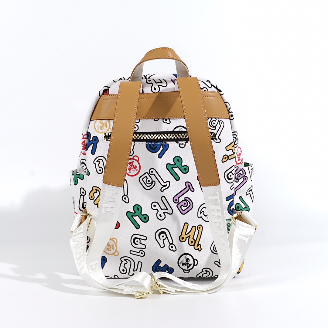 EYE THEME Backpack Purse for Women white - Designer Brand Backpack - 4