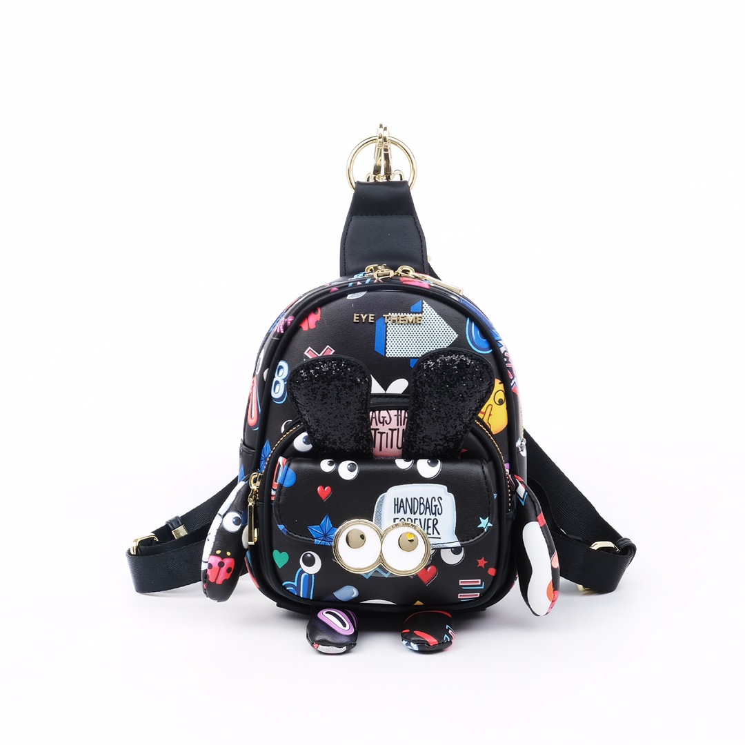 EYE THEME Women's Mini Backpack black - Designer Brand Backpack - 1