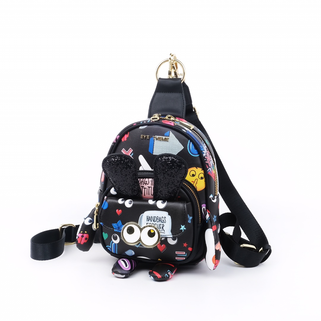 EYE THEME Women's Mini Backpack black - Designer Brand Backpack - 2