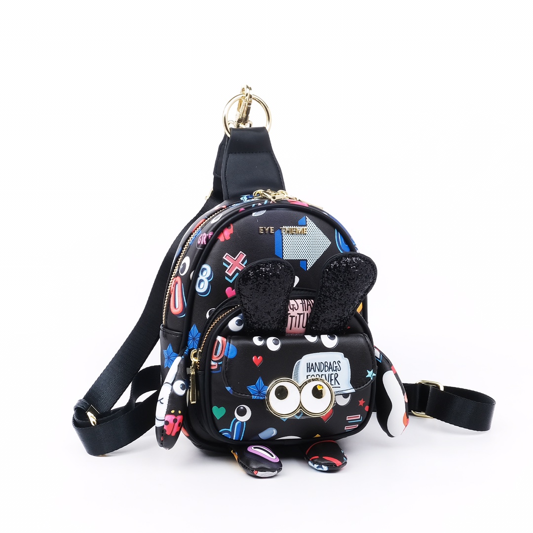 EYE THEME Women's Mini Backpack black - Designer Brand Backpack - 3