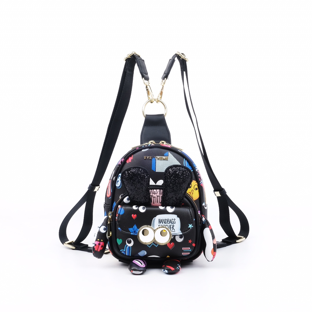 EYE THEME Women's Mini Backpack black - Designer Brand Backpack - 6