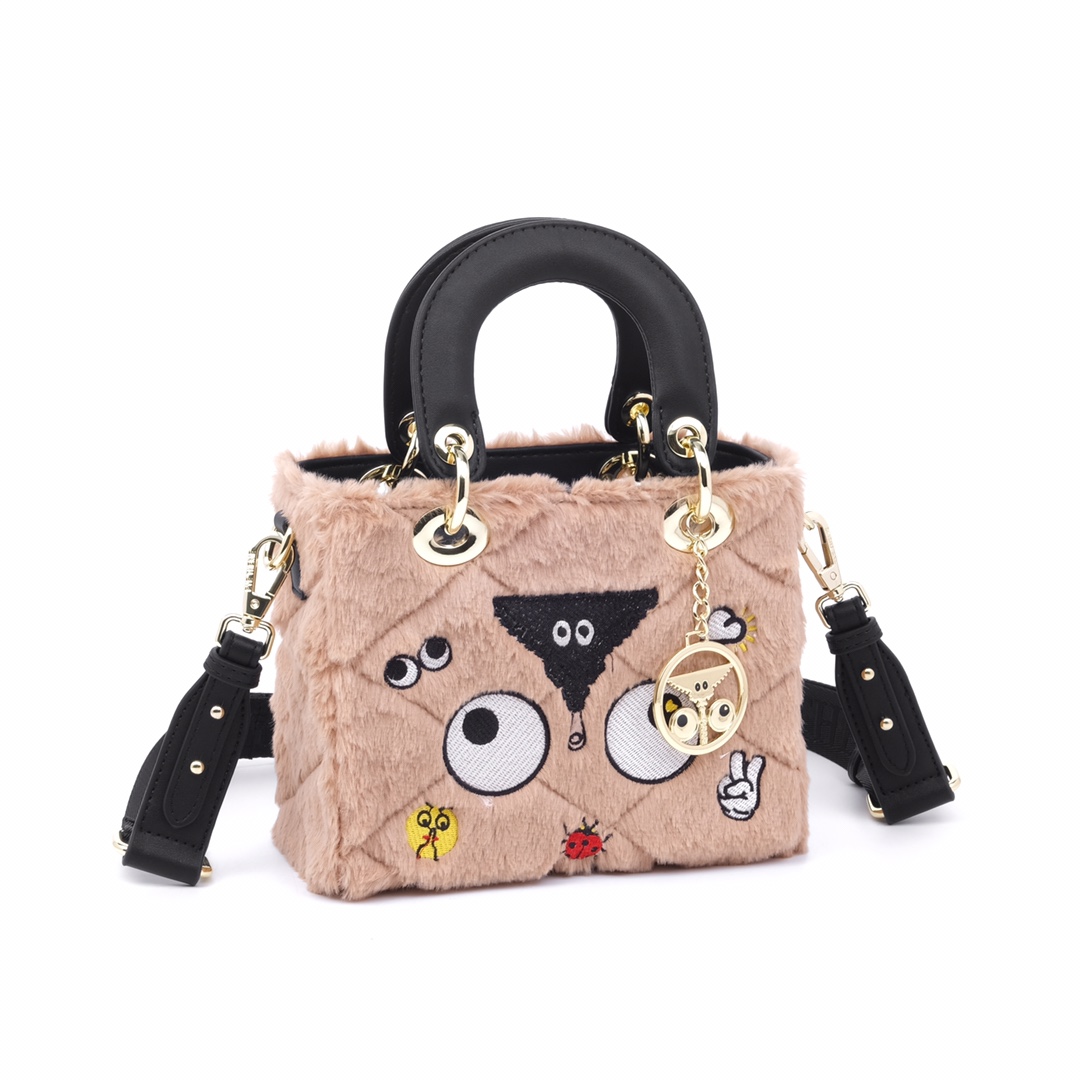 EYE THEME Small  Satchel Crossbody Bag Purse-Apricot - Mini Bag - 5